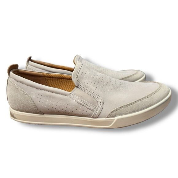 Ecco Collin 2.0 Shoes Beige Grey Slip On Loafer Comfort Sneaker Men’s Size 13 - Picture 1 of 10